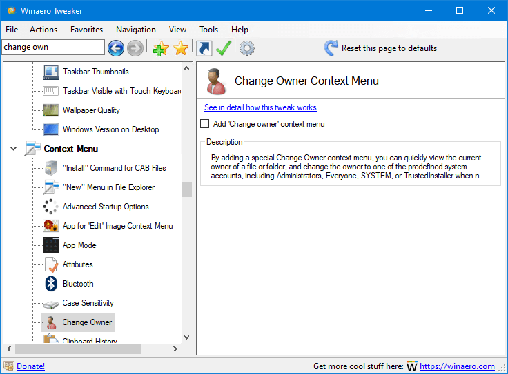 Viewing Winaero Tweaker 09 Oldergeekscom Freeware Downloads