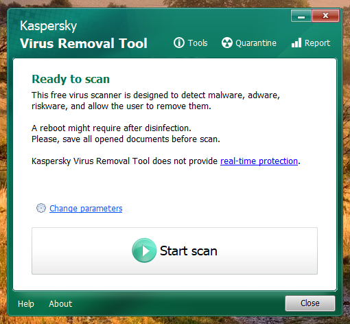 Kspersky Virus Removal Tool (AVPTool) - бесплатный антивирусный сканер