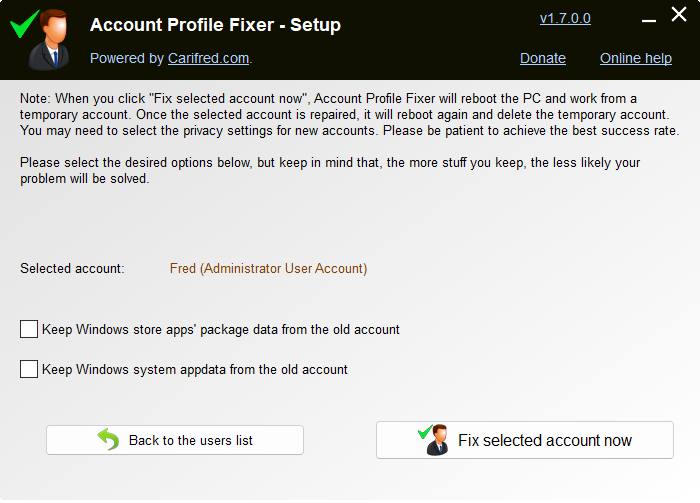 Account Profile Fixer v1.9.0.0 - Free Download - OlderGeeks.com ...