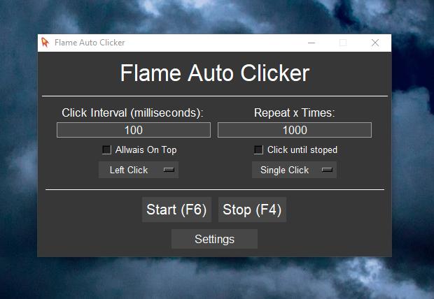 Viewing Flame Auto Clicker v1.6.1 -  Freeware Downloads