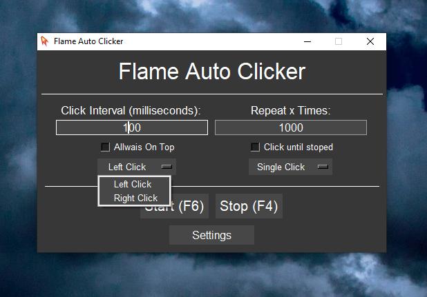 Viewing Flame Auto Clicker v1.6.1 -  Freeware Downloads