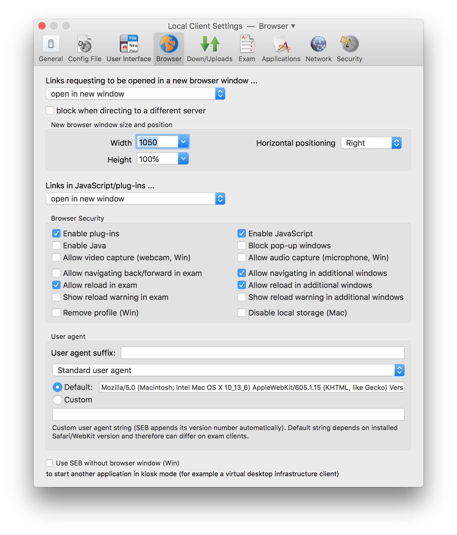 options to safe exam browser options to safe exam browser