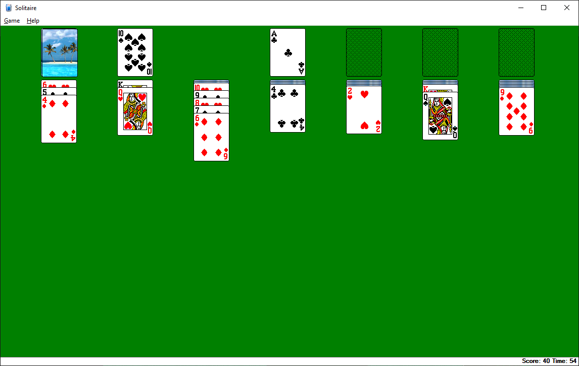 Microsoft Solitaire and Spider Solitaire from Windows XP