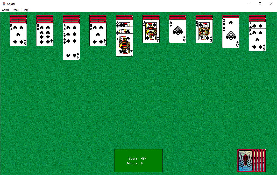 Spider Solitaire Windows XP - Play Online