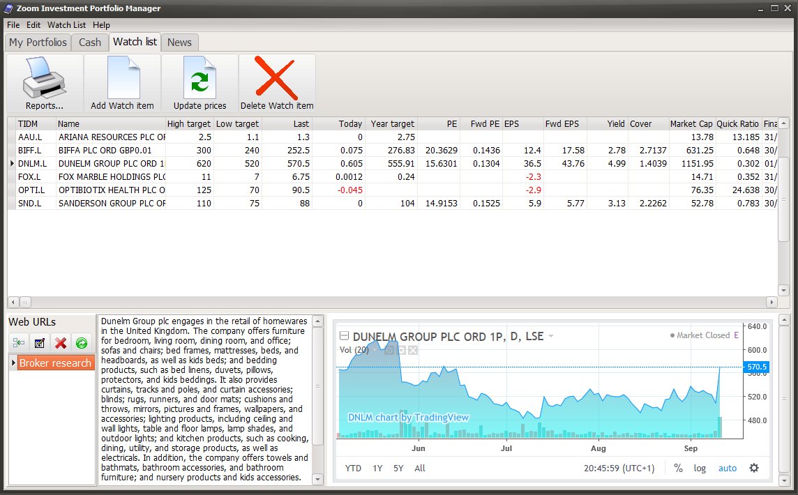 Viewing Zoom Investment Portfolio Manager V2 4 1 Oldergeeks Com