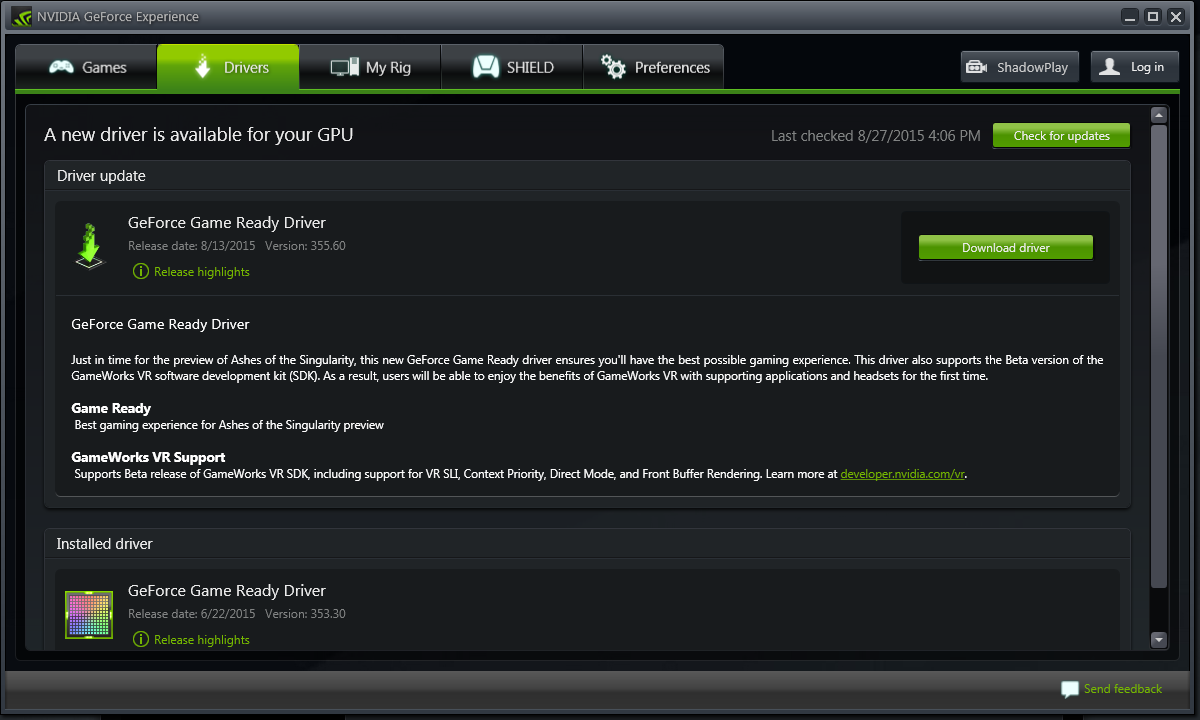 Viewing NVIDIA GeForce Experience v3.20.5.70 OlderGeeks