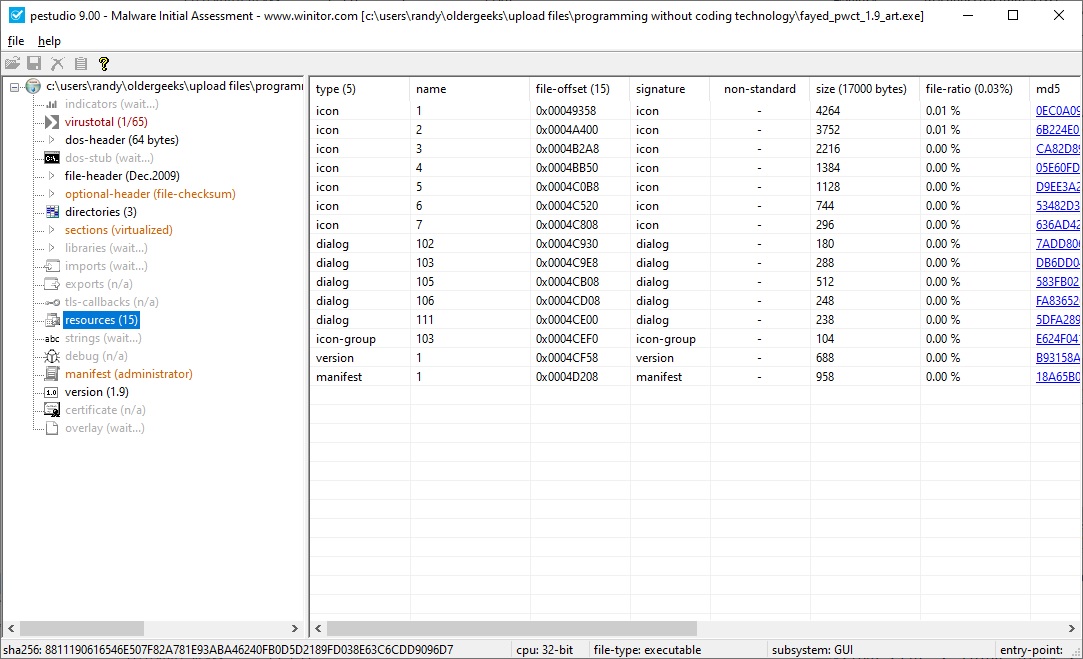 pestudio on an img file pestudio on an img file