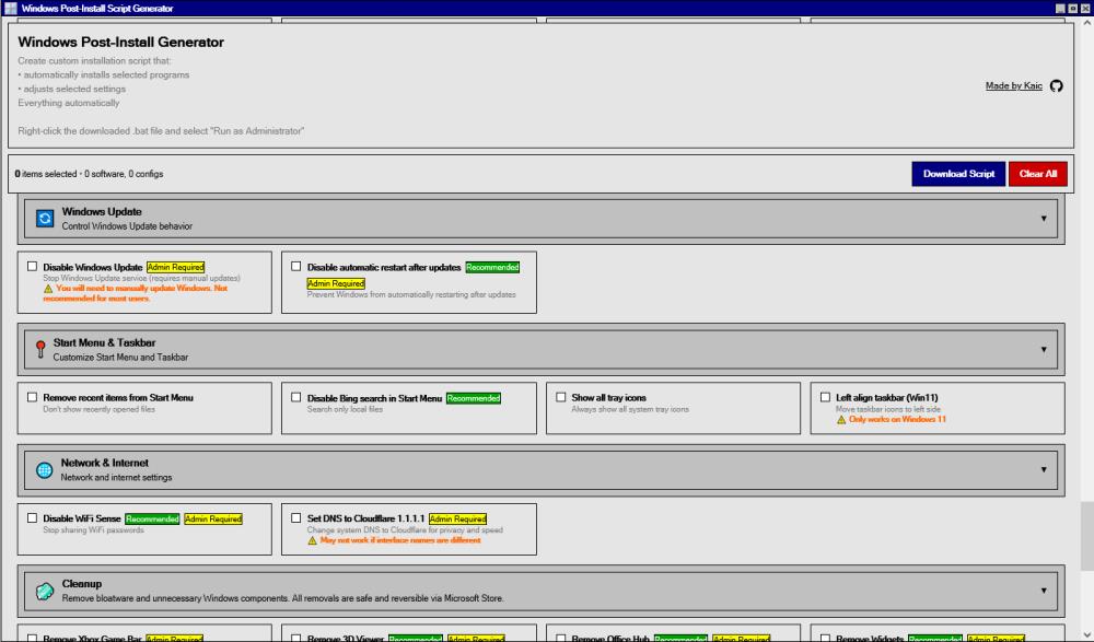 Windows Post-Install Generator v1.0 - Free Download - OlderGeeks.com ...