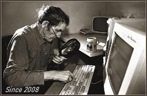 Old Man with computer